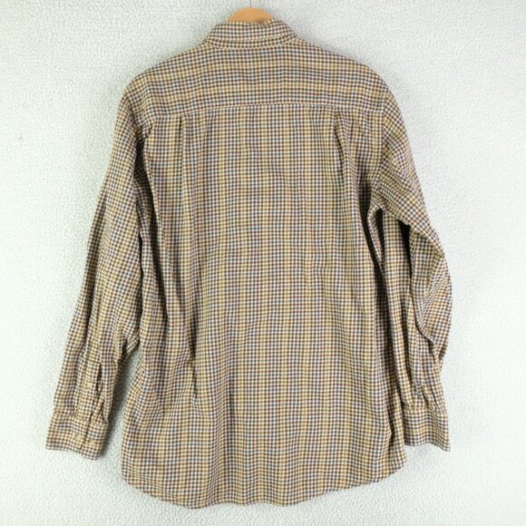 Beretta Shirt Mens Medium Brown Shepherd Check Flannel Button Down Long Sleeve - Picture 4 of 9